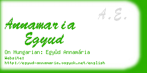 annamaria egyud business card